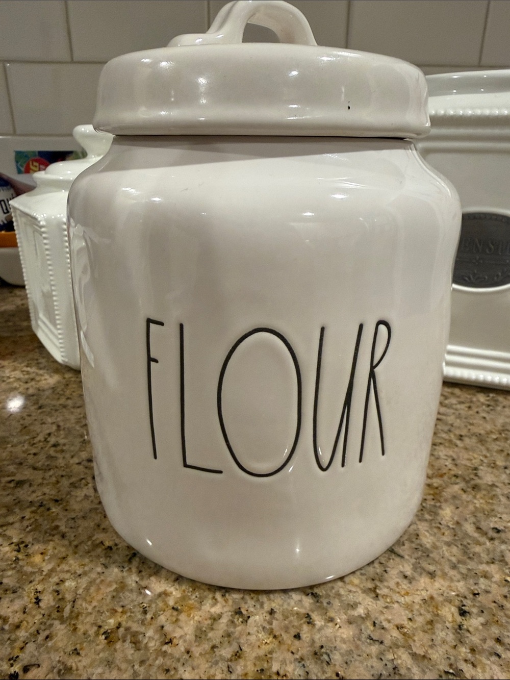 Rae Dunn White Ceramic 'FLOUR' Canister